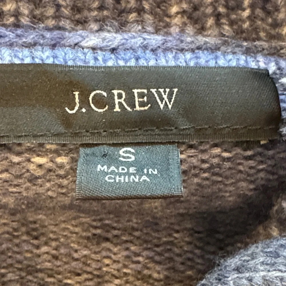 J.Crew Space-Dyed Half-Zip Merino Wool Cashmere Sweater Blue Size M